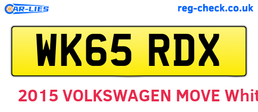 WK65RDX are the vehicle registration plates.