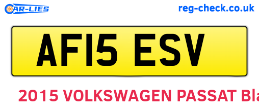 AF15ESV are the vehicle registration plates.