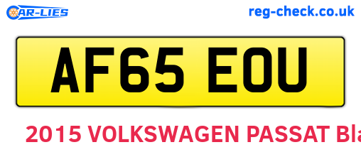AF65EOU are the vehicle registration plates.