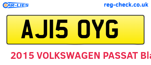AJ15OYG are the vehicle registration plates.