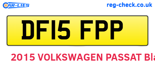 DF15FPP are the vehicle registration plates.