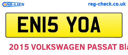 EN15YOA are the vehicle registration plates.