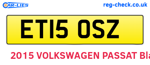 ET15OSZ are the vehicle registration plates.