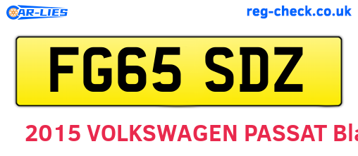 FG65SDZ are the vehicle registration plates.