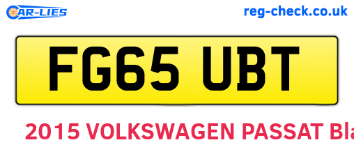 FG65UBT are the vehicle registration plates.