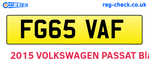 FG65VAF are the vehicle registration plates.