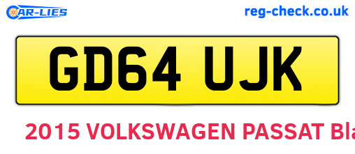 GD64UJK are the vehicle registration plates.