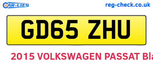 GD65ZHU are the vehicle registration plates.