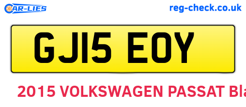 GJ15EOY are the vehicle registration plates.