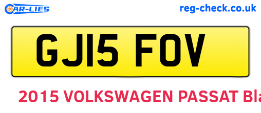 GJ15FOV are the vehicle registration plates.