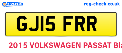 GJ15FRR are the vehicle registration plates.