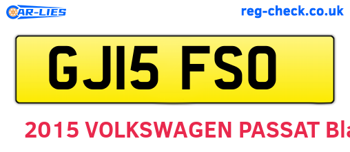 GJ15FSO are the vehicle registration plates.
