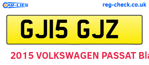 GJ15GJZ are the vehicle registration plates.