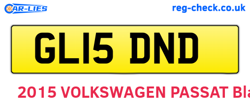 GL15DND are the vehicle registration plates.