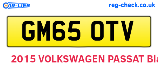 GM65OTV are the vehicle registration plates.