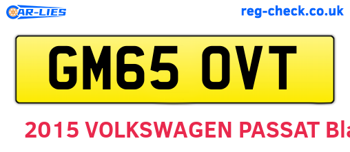 GM65OVT are the vehicle registration plates.