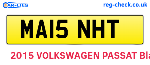 MA15NHT are the vehicle registration plates.
