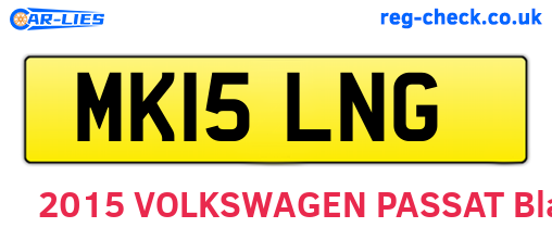 MK15LNG are the vehicle registration plates.