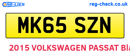 MK65SZN are the vehicle registration plates.
