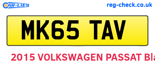 MK65TAV are the vehicle registration plates.