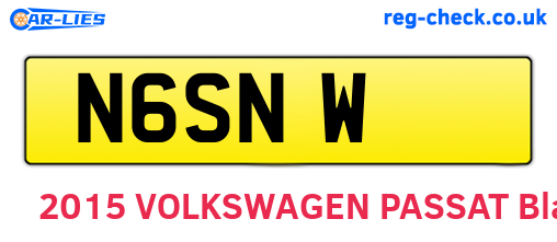 N6SNW are the vehicle registration plates.