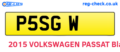 P5SGW are the vehicle registration plates.