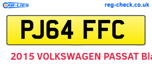 PJ64FFC are the vehicle registration plates.