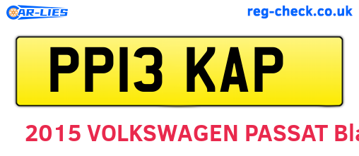 PP13KAP are the vehicle registration plates.