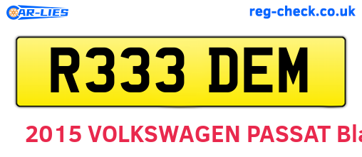 R333DEM are the vehicle registration plates.