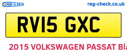 RV15GXC are the vehicle registration plates.