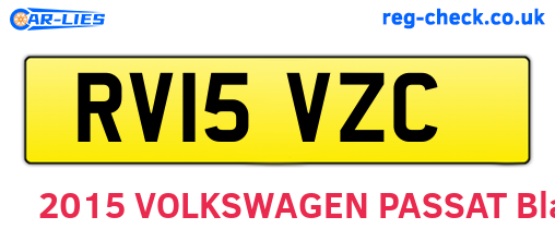 RV15VZC are the vehicle registration plates.