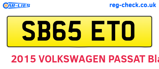 SB65ETO are the vehicle registration plates.