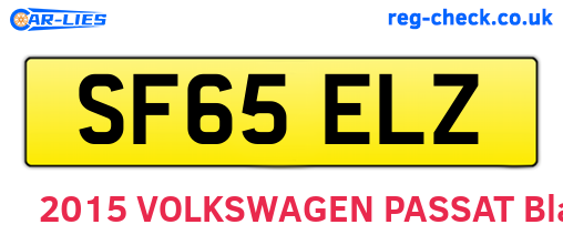 SF65ELZ are the vehicle registration plates.