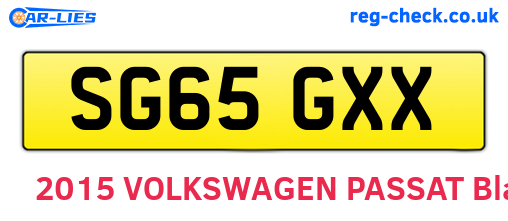 SG65GXX are the vehicle registration plates.