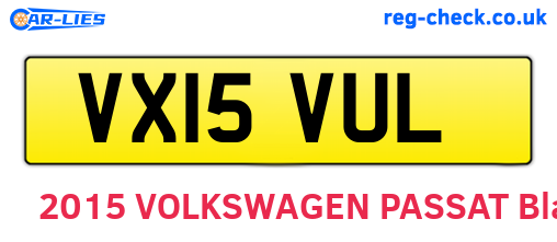VX15VUL are the vehicle registration plates.