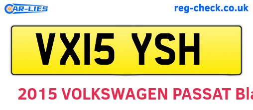 VX15YSH are the vehicle registration plates.