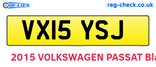 VX15YSJ are the vehicle registration plates.