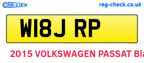 W18JRP are the vehicle registration plates.
