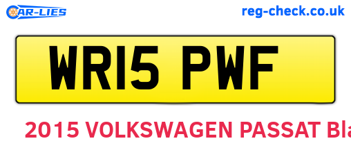 WR15PWF are the vehicle registration plates.
