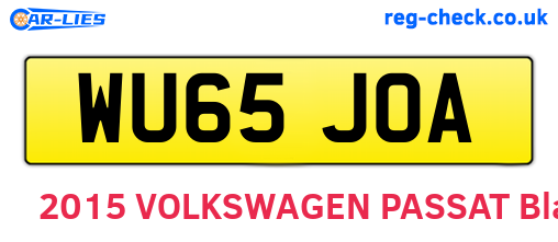 WU65JOA are the vehicle registration plates.