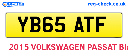 YB65ATF are the vehicle registration plates.