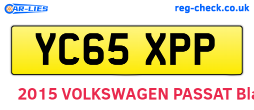 YC65XPP are the vehicle registration plates.