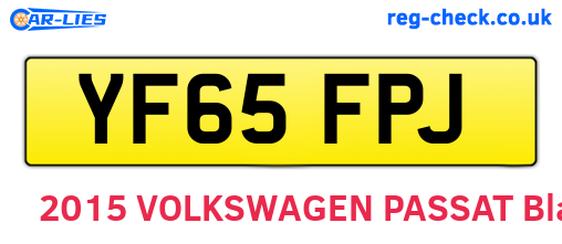 YF65FPJ are the vehicle registration plates.