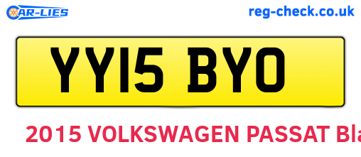 YY15BYO are the vehicle registration plates.
