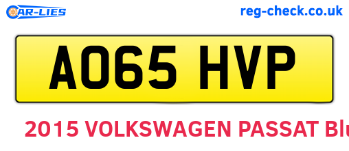 AO65HVP are the vehicle registration plates.