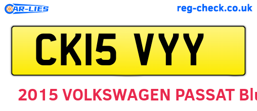 CK15VYY are the vehicle registration plates.