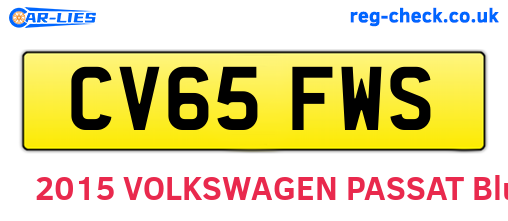 CV65FWS are the vehicle registration plates.