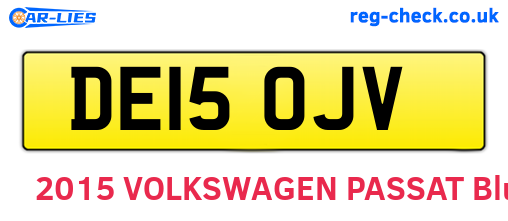 DE15OJV are the vehicle registration plates.