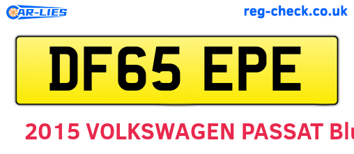 DF65EPE are the vehicle registration plates.