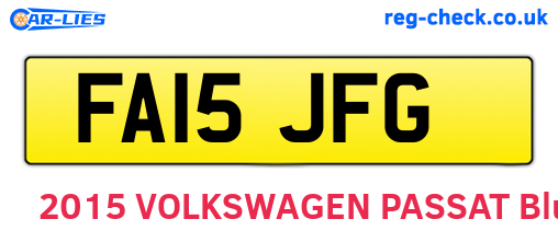 FA15JFG are the vehicle registration plates.